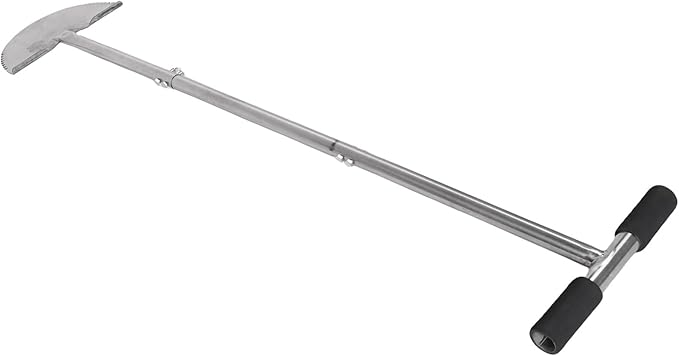 Half Moon Lawn Edger Half Moon Hand Edger Manual Lawn Edger Stainless Steel Serrated Cutter 96.5cm Non Slip Handle with Footplate for Grass Turf Clay Gravel Edging