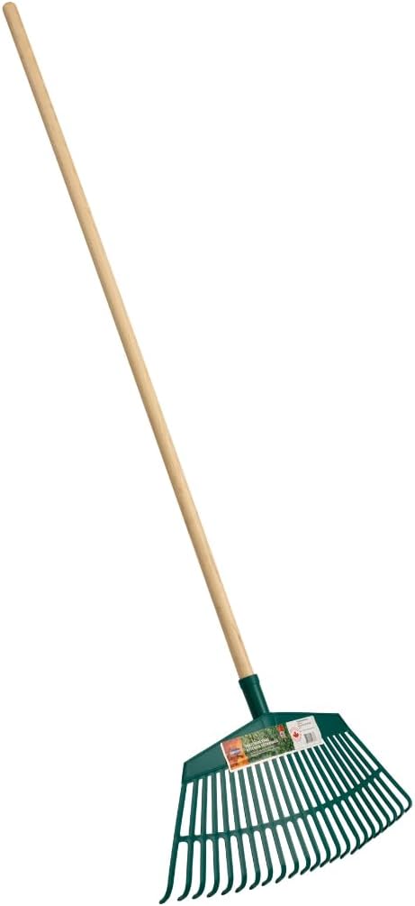 FARM-TUFF 19 Inch Leaf & Garden Rake with 48 Inch Hardwood Handle – Wide, Durable Rake for Lawns, Flower Beds, and Yard Cleanup