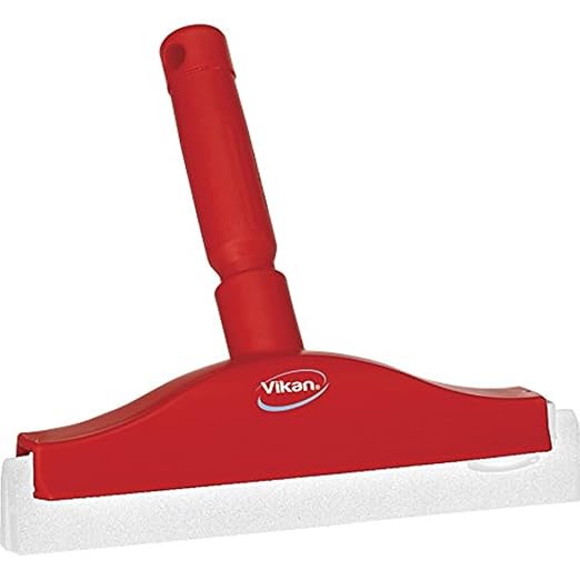 Vikan 77514 Squeegee,Fixed Head,Bench,10",PP/RB,Red