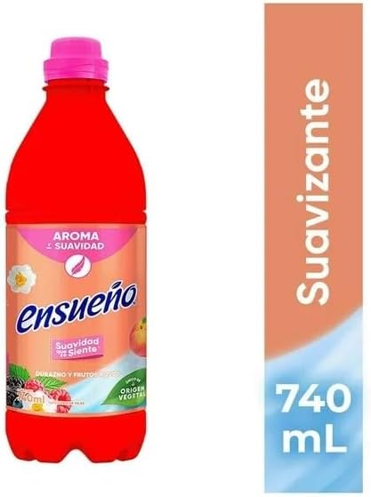 Ensueño Fabric Softener Durazno y Frutos Rojos, 740ml, 3 Pack
