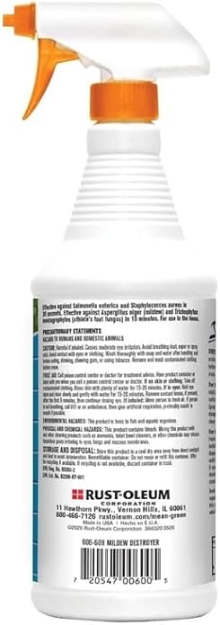 Mean Green Mildew Remover Spray 32 oz Bundle with Microfiber Cloth - Easy Cleaning of Mold, Mildew, Soap Scum, and Grime in Bathrooms, Kitchens, Patios, and More - (3 Items)