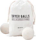 Santa Barbara Design Studio Wool Dryer Balls Natural Fabric Softener Woolly Ball Set in Muslin Storage Bag, 6-Pack, Opposite of Wrinkly