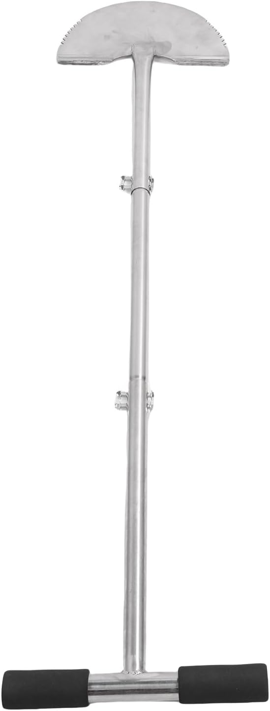 Half Moon Lawn Edger Half Moon Hand Edger Manual Lawn Edger Stainless Steel Serrated Cutter 96.5cm Non Slip Handle with Footplate for Grass Turf Clay Gravel Edging