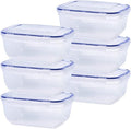 Superio Plastic Food Storage Containers with airtight Lid for Pantry, Fridge- BPA Free, Leakproof Sealed Container- Microwave, Dishwasher and Freezer Safe, Clear (17 Cup- 6 Pack)