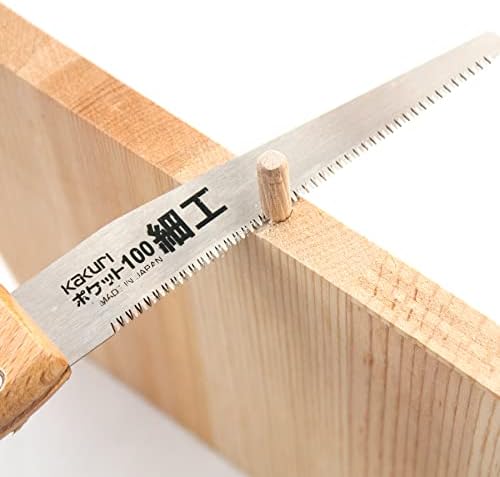 KAKURI Japanese Flush Cut Saw Folding 4" for Woodworking, Japanese Pull Saw Razor Sharp Flexible Japanese Steel Blade, Precision Trim Saw for Dowels, Pegs, Foldable Wood Handle, Made in JAPAN