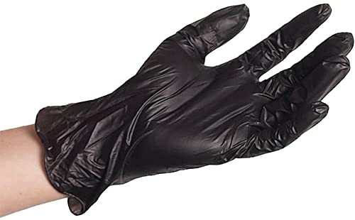 ForPro Disposable Vinyl Gloves, Black, Industrial Grade, Powder-Free, Latex-Free, Non-Sterile, Food Safe, 2.75 Mil. Palm, 3.9 Mil. Fingers, Medium, (Pack of 300)
