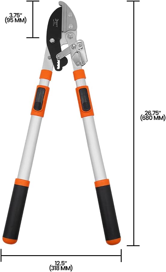 Zenport LRT11 Telescopic Ratchet Anvil Lopper, 23.5-Inch to 35.8-Inch