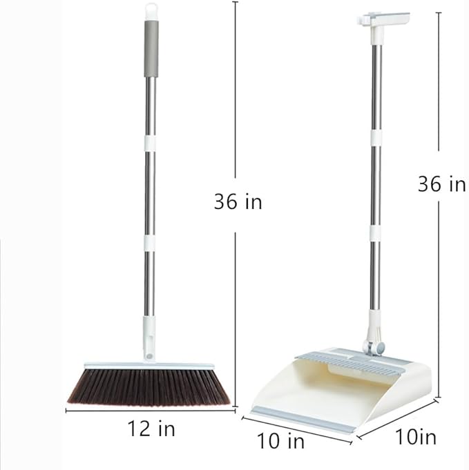 5-in-1 Foldable Cleaning Kit – All-in-One Broom, Dustpan, Pet Hair Roller, Squeegee & Wire Brush | Space-Saving, Ergonomic & Durable