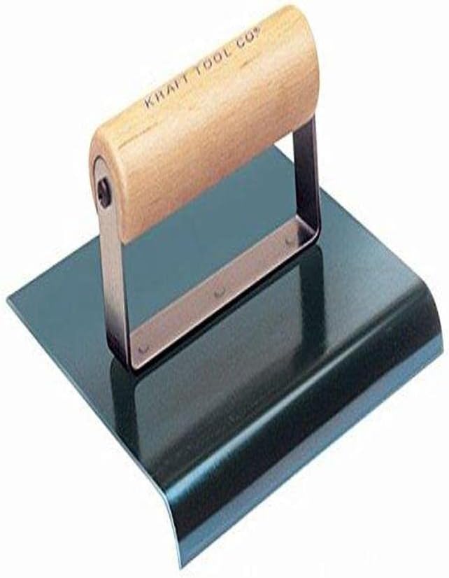 Kraft Tool CF579 1/8-Inch Radius Blue Steel Hand Edger with Wood Handle, 6 x 6-Inch