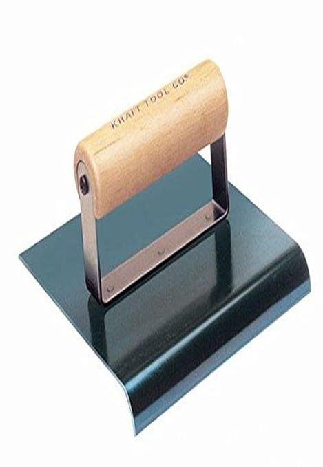 Kraft Tool CF673 1/2-Inch-Radius Blue Steel Edger with Wood Handle, 6 x 5-1/2-Inch