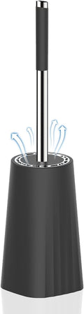 SetSail Toilet Brush, Compact Size Toilet Bowl Brush and Holder Toilet Brushes for Bathroom with Stainless Steel Handle Toilet Cleaner Brush with Durable Scrubbing Bristles, Splash-Proof
