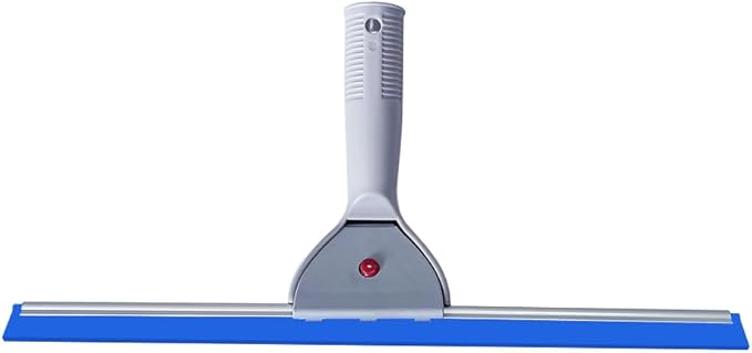 35cm Glass Cleaning Squeegee Silicone Blade Plastic Handle for Car Wrapping Window Duster Tinting Windshield Household Mirror Water Scraper (14IN/35CM, Blue)