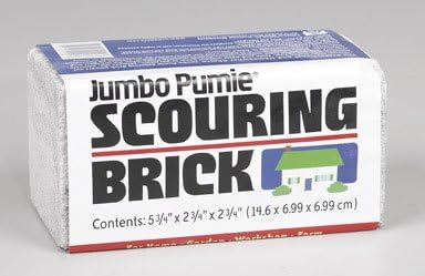 PUMIE Jumbo Scouring Brick for Large Surface Cleaning, Removes Lime, Scale, Rust, Calcium - Pool Pumice Stone Tile Cleaner, Barbecue Cleaning Stone, No Chemicals, Hand Safe, Pack of 2