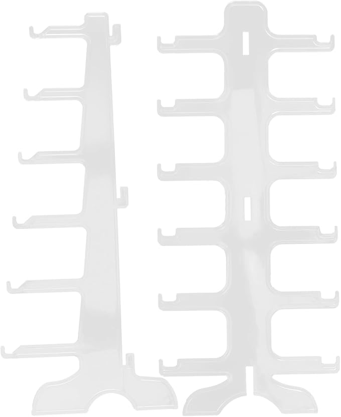 Ipetboom Plastic Sunglasses Organizer Stand 6-Tier Eyewear Display Rack Holder for Desk Storage, Multi-Layer Plastic Glasses Shelf Suitable for Home and Office Use