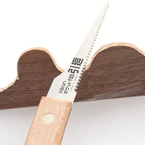 KAKURI Drywall Saw Folding 4" Hand Jab Saw, Japanese Pull Saw Razor Sharp Japanese Steel Blade, Mini Pocket Keyhole Saw for Wood, Woodworking, Wallboard, Plaster, Foldable Wood Handle, Made in JAPAN