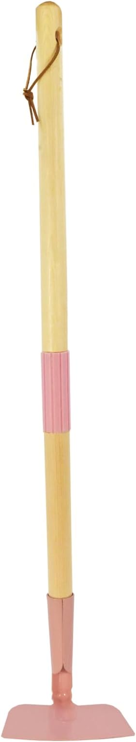 Kids Garden Lawn Hoe-Small Wooden Handle Hoe with Metal Head, 31 inches/ 79 cm Length, for Kids Garden Labor Hoe (Pink)