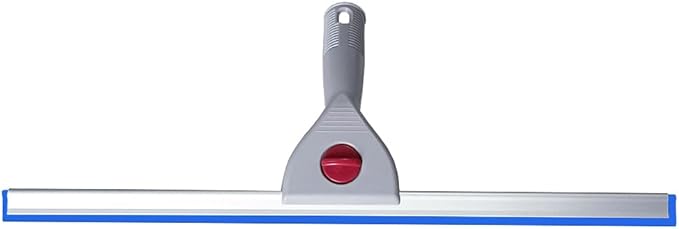 Car Window Cleaning Squeegee 45cm 18 Inch Water Wiper for Bathroom Glass Home Mirror Wall Tiles Silicone Blade Plastic Handle (18IN/45CM, Blue)