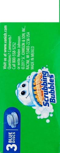 Scrubbing Bubbles Continuous Clean Toilet Drop-Ins, Automatic Blue Toilet Bowl Cleaner, Septic-Safe Tank Tablets Remove Hard Water Minerals & Limescale, Stain & Smell Protection, 3 Count (Pack of 2)