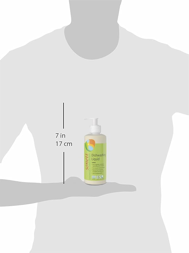 Sonett Organic Dishwashing Liquid Organic 100% Biodegradable Lemon, 10 Fl.Oz (Pack of 6)