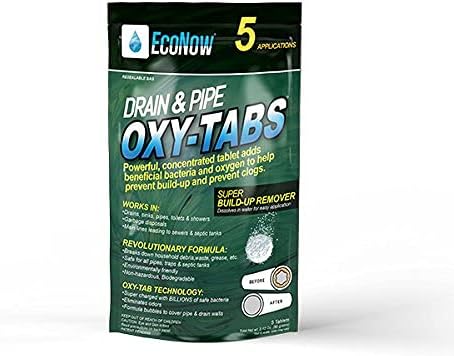 EcoNow OXY-TABS Professional Strength Drain Cleaner Prevents Clogs Cleans Drains-Pipes-Mainlines-Garbage Disposals-Eliminates Odors at Half The Cost of Ridx-America's Best Drain Cleaner 100% Safe (5)