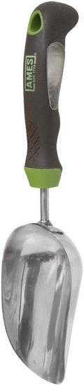 AMES 2445400 Stainless Steel Hand Soil Scoop with Ergo Gel Grip, 13-Inch, Gray