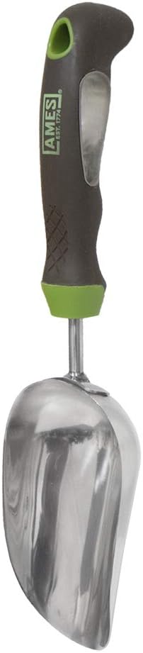 AMES 2445400 Stainless Steel Hand Soil Scoop with Ergo Gel Grip, 13-Inch, Gray