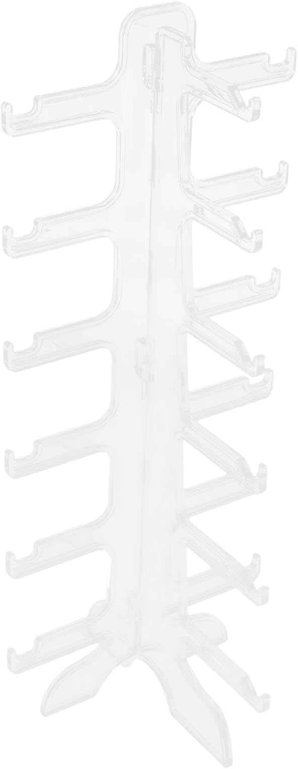 LALAFINA Multi-Tier Sunglasses Holder Glasses Display Rack 6-Layer Plastic Eyewear Organizer Storage Stand for Home and Office