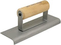 Kraft Tool CF528 1/4-Inch Lip 90-Degree Stainless Steel Carpet Edger with Wood Handle, 6 x 3-Inch