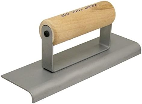 Kraft Tool CF528 1/4-Inch Lip 90-Degree Stainless Steel Carpet Edger with Wood Handle, 6 x 3-Inch