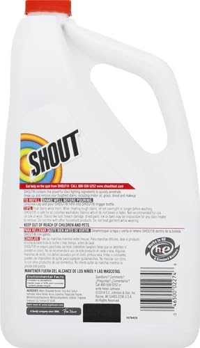 Shout Active Enzyme Laundry Stain Remover Spray for Clothes, Triple-Acting Formula Clings, Penetrates, and Lifts Tough & Everyday Stains - Prewash Refill 60oz (Pack of 2)