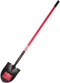 BULLY TOOLS 62510 14 Ga. Round Point Shovel – Heavy-Duty Fiberglass Long Handle for Digging & Landscaping, Durable Steel Blade, Ergonomic Grip, Enhanced Leverage for Reduced Fatigue – Made in The USA