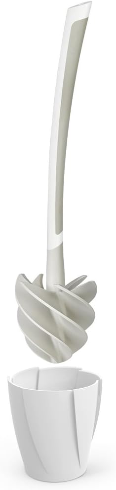 Better Living Products 17253 LOOEEZ Hygienic Toilet Squeegee/Brush, White with Grey