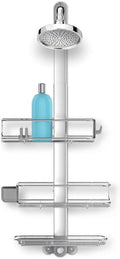simplehuman Adjustable and Extendable Shower Caddy Large, Stainless Steel and Anodized Aluminum