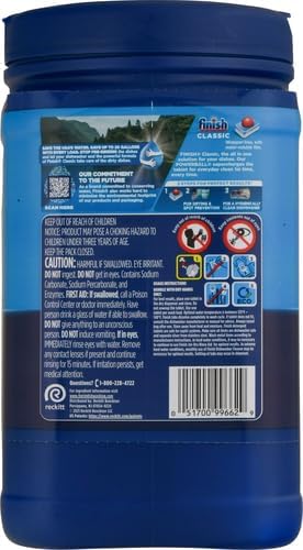 Finish Classic Dishwasher Pods,No Pre-Rinse Dishwasher Detergent Soap For Clean & Shine everyday with grease fighting Power,84 Count (Pack of 2)