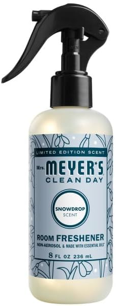 Mrs. MEYER'S Clean Day Snow Drop Scent Variety Pack, Liquid Hand Soap 12.5 Fl Oz, Dish Soap 16 Fl Oz, Multi-Surface Cleaner 16 Fl Oz, Room Freshener 8 Fl Oz,Hand Soap Refill 33 Fl Oz, 1 CT