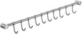 Premium Stainless Steel Kitchen Tool Utensil Organizer Bar Rack with Movable Hooks for Pan Pot Spoon Towel (Traditional, 11 Hooks)