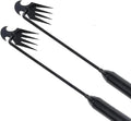 2-Pack Weed Puller Tool, 16-Inch Long Handle with 4 Prongs, Manual Weeder for Garden and Yard Work