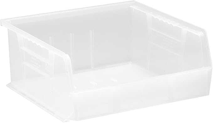 Hudson Exchange 11" x 11" x 5" Plastic Stackable Storage Bin and Hanging Container (Clear, 1 Pack)