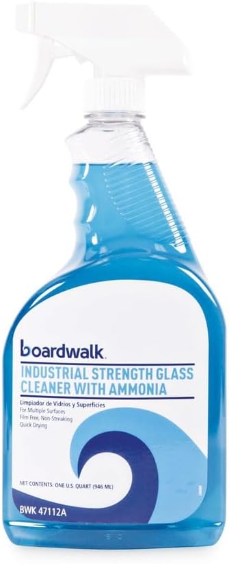 Boardwalk BWK47112AEA 32 oz. Spray Bottle Industrial Strength Trigger Glass Cleaner with Ammonia