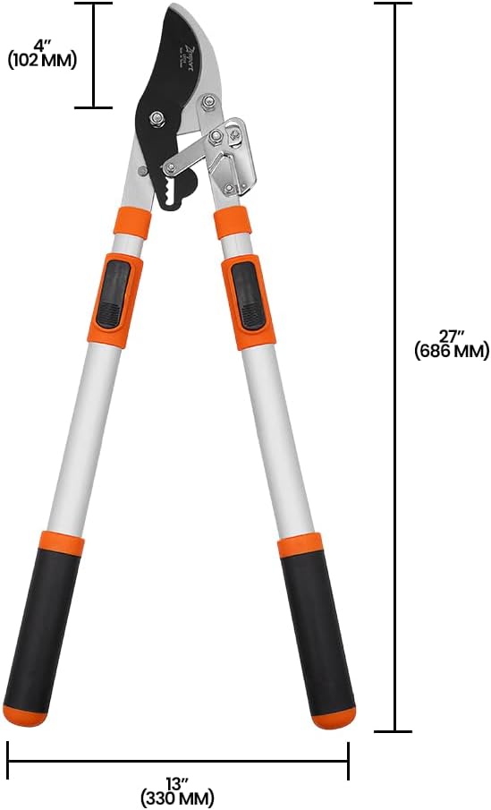 Zenport LRT10 Telescopic Ratchet Bypass Lopper, 23.5-Inch to 35.8-Inch