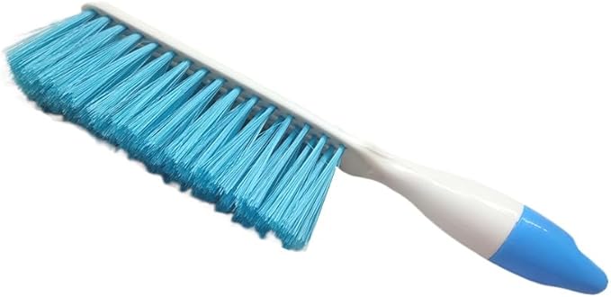 2 Pack Soft Bristle Bed Sheets Sweeping Cleaning Brush with Long Hand, Counter Duster for Debris Hair Remover Desk Quilt Sofa Furniture (Blue, Green)