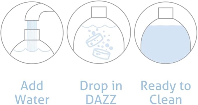 DAZZ Natural Cleaning Tablets - Window & Glass Cleaner Refill Pack - Makes (4) 32oz Bottles - Just Add Water
