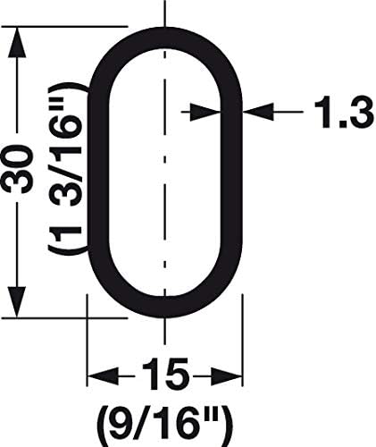 Chrome Oval Closet Rod with End Supports (Chrome, 18" Wide Space)