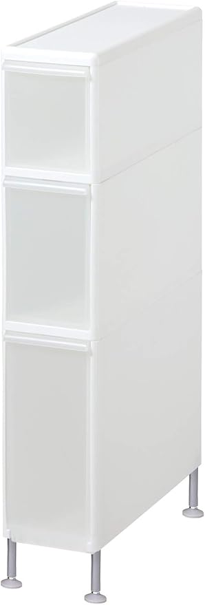 like-it TS-111A Laundry Storage Gap Stocker, 3 Tiers Width 7.3 x Depth 18.3 x Height 35.8 inches (18.7 x 46.5 x 91 - 93.5 cm), White, Made in Japan