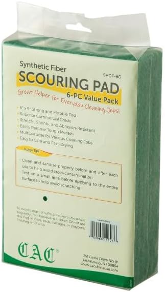 CAC China SPDF-9G Synthetic Fiber Scouring Pad 6" x 9" 6/Pack - 1 pk