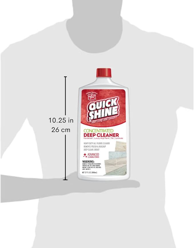 Quick Shine Multi Surface Deep Floor Cleaner and Remover 27oz | Removes Wax Build-Up, Revitalizes Floors & Cleans Grout | Use on Hardwood, Laminate, LVT, Tile and Stone | Pro-Level Cleaning