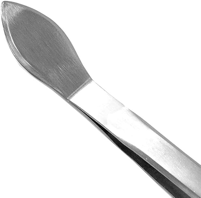KAKURI Bonsai Tweezers Straight Serrated Tips with Spatula 8.8" - Made in Japan - Professional Bonsai Care Tool - Japanese Stainless Steel
