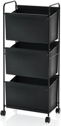 125L Vertical Laundry Hamper with Wheels, 3 Section Large Rolling Laundry Sorter with Detachable Inners, Metal Clothes Hamper Laundry Baskets Organizer for Bathroom, Bedroom, Dorm (Black)