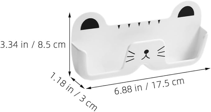 NUOBESTY Wall-Mounted Cat-Shaped Sunglass Organizer, Plastic Eyewear Storage Holder for Household Glasses, Portable White Glasses Case for Entryway and Bedroom Use,