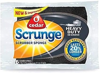 O-Cedar Heavy Duty Scrunge Scrub Sponge 6 Count (Pack of 4)